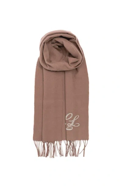 Ralph Lauren Lauren  Beaded Logo Scarf In Brown