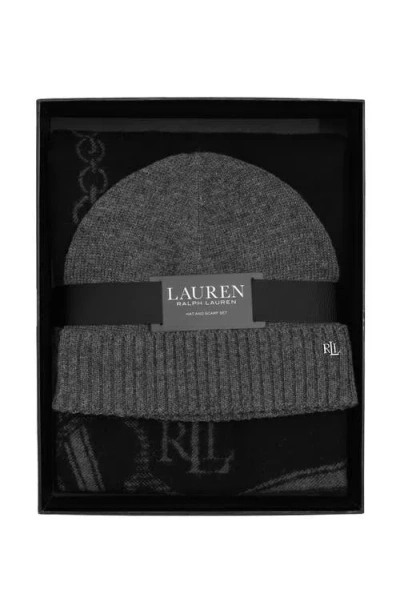 Ralph Lauren Lauren  Equestrian Woven Scarf And Knit Hat Gift Set In Multi