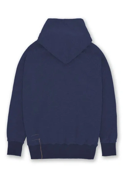 Fortela Vintagehood Fleece Jersey Hoodie In Blue