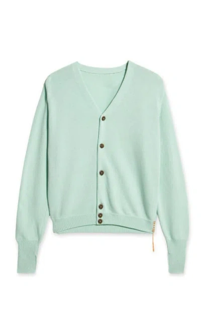Fortela Oliver Cotton Knit Cardigan In Green