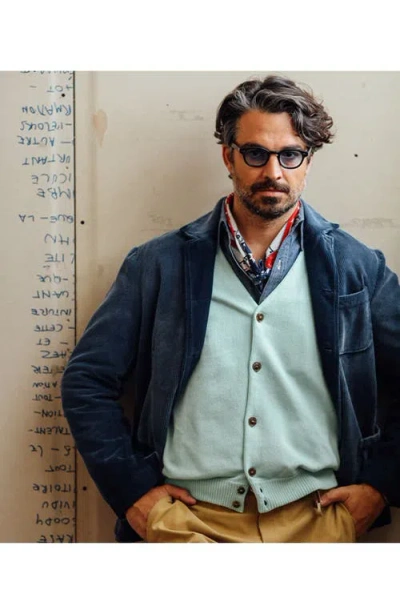 Fortela Oliver Cotton Knit Cardigan In Green