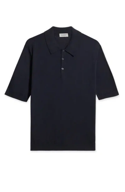 Fortela Isis Short Sleeve Knit Polo In Blue
