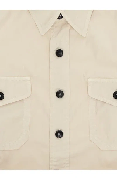 Fortela Kenny Twill Cotton Overshirt In Neutral