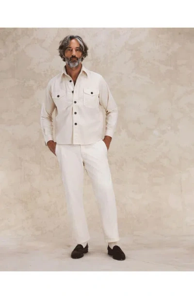 Fortela Kenny Twill Cotton Overshirt In Neutral