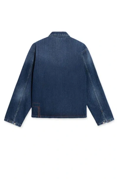 Fortela Fuego Stone Wash Denim Overshirt In Blue