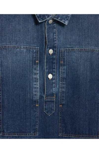 Fortela Fuego Stone Wash Denim Overshirt In Blue