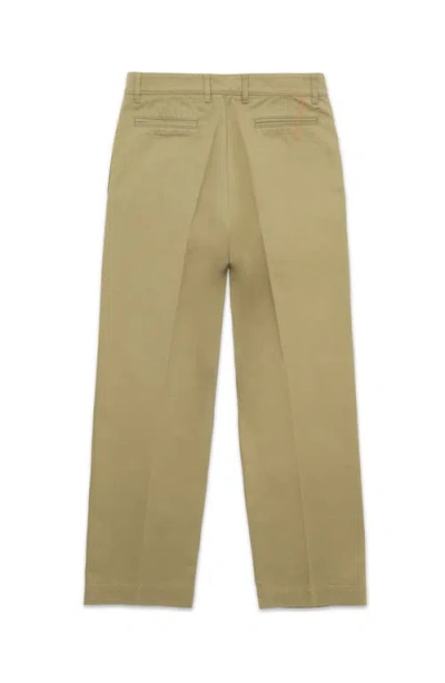 Fortela New York Heavyweight Cotton Gabardine Pleated Pants In Green