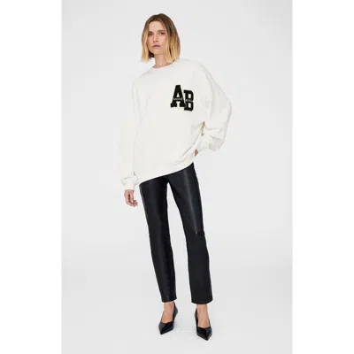 Anine Bing Miles Logo-patch Cotton Sweatshirt In White