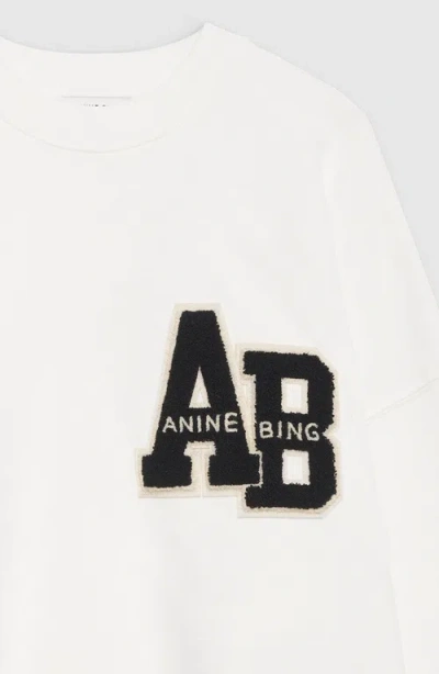 Anine Bing Miles Logo-patch Cotton Sweatshirt In White