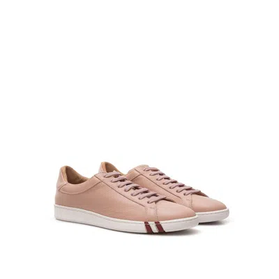 Bally Pink Leather Low Top Women's Sneakers In Pink