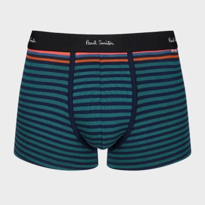 Paul Smith Teal And Navy Stripe Boxer Briefs Blue In Blue