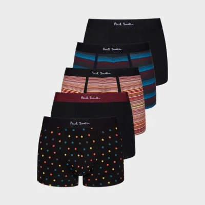 Paul Smith Spot And Stripe Mix Boxer Briefs Five Pack Multicolour In Multi