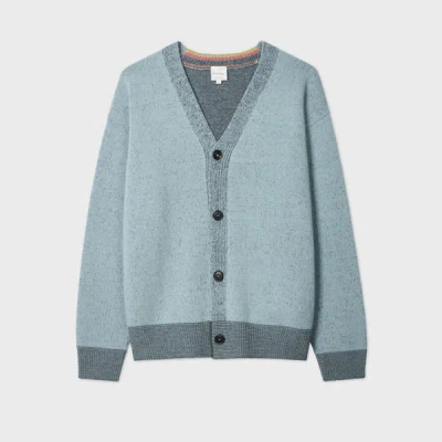 Paul Smith Light Blue Lambswool Cardigan In Blue