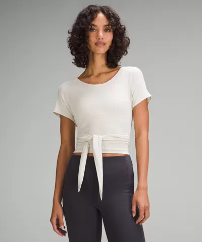 Lululemon Adjustable Ties Short-sleeve Shirt In White