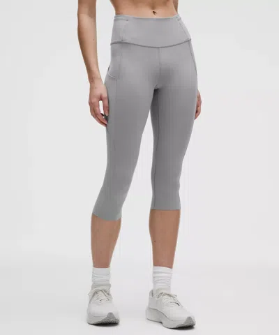 Lululemon Fast And Free High-rise Crop 19" In Gray