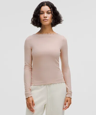 Lululemon Hold Tight Lettuce-edge Boatneck Long-sleeve Shirt In Gray