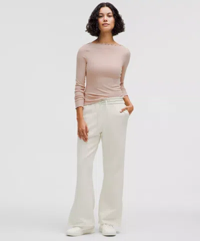 Lululemon Hold Tight Lettuce-edge Boatneck Long-sleeve Shirt In Gray