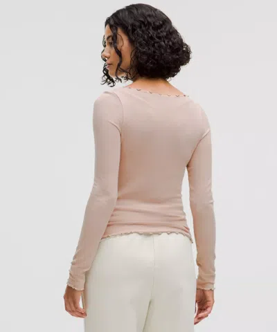 Lululemon Hold Tight Lettuce-edge Boatneck Long-sleeve Shirt In Gray