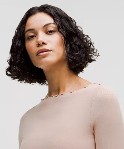 Lululemon Hold Tight Lettuce-edge Boatneck Long-sleeve Shirt In Gray