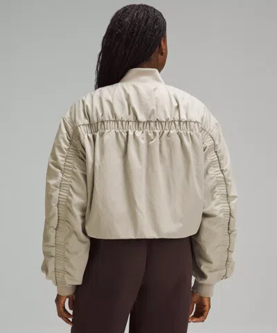Lululemon Insulated Ruched Bomber Jacket In Neutral