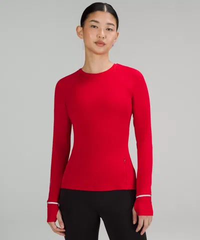 Lululemon It's Rulu Ribbed Long-sleeve Shirt In Red