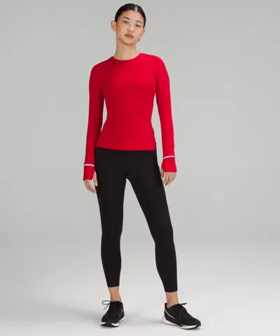 Lululemon It's Rulu Ribbed Long-sleeve Shirt In Red