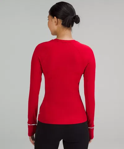 Lululemon It's Rulu Ribbed Long-sleeve Shirt In Red