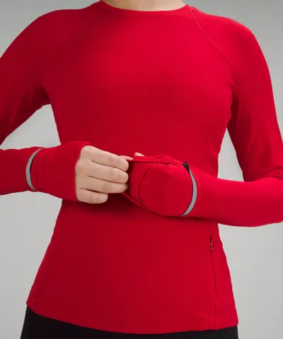 Lululemon It's Rulu Ribbed Long-sleeve Shirt In Red