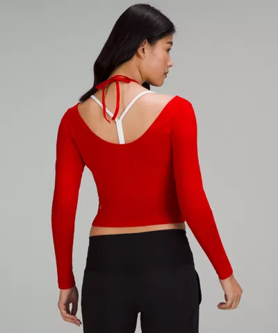 Lululemon Lunar New Year Halter Neck Long Sleeve Shirt In Red