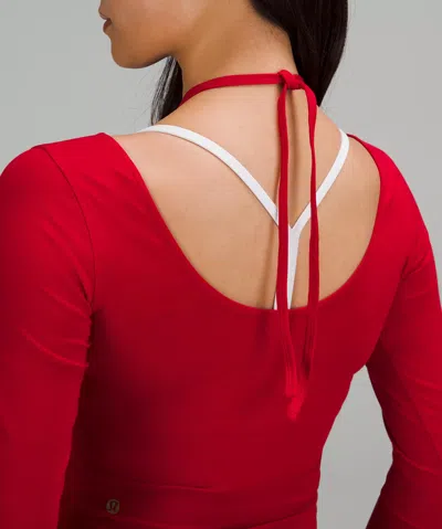 Lululemon Lunar New Year Halter Neck Long Sleeve Shirt In Red