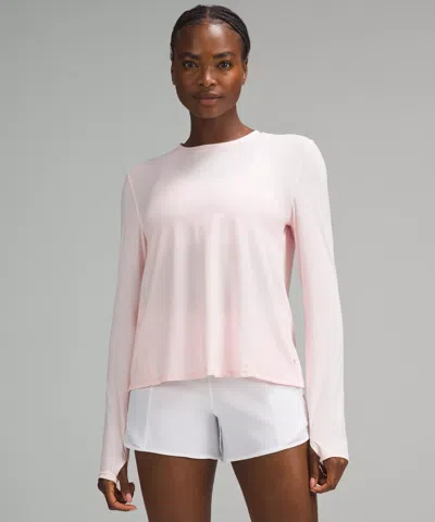Lululemon Mesh Panelled Running Long-sleeve Shirt In Pink