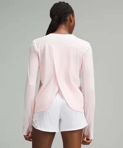Lululemon Mesh Panelled Running Long-sleeve Shirt In Pink
