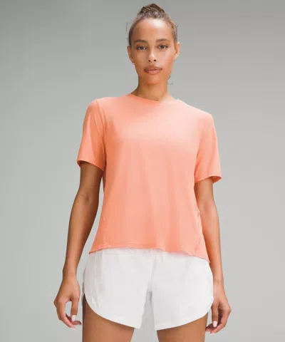 Lululemon Mesh Panelled Uv Protection Running T-shirt In Orange