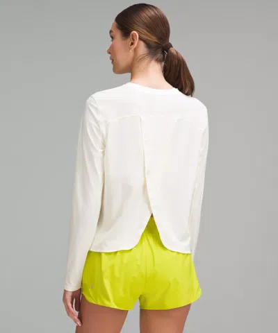 Lululemon Mesh Panelled Running Long-sleeve Shirt In White