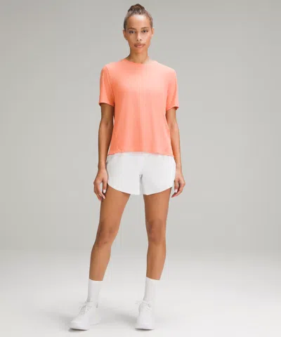 Lululemon Mesh Panelled Uv Protection Running T-shirt In Orange