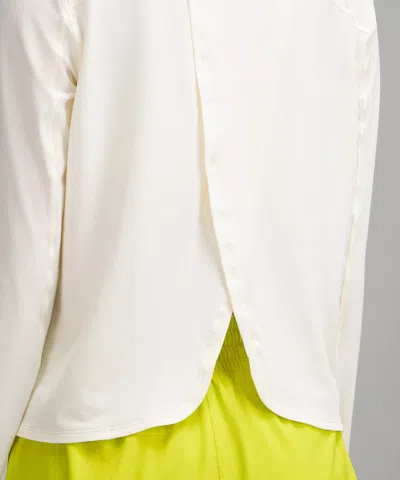 Lululemon Mesh Panelled Running Long-sleeve Shirt In White