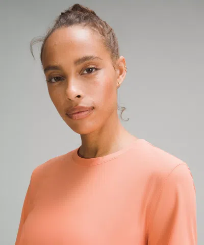 Lululemon Mesh Panelled Uv Protection Running T-shirt In Orange