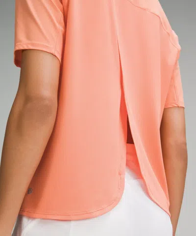 Lululemon Mesh Panelled Uv Protection Running T-shirt In Orange