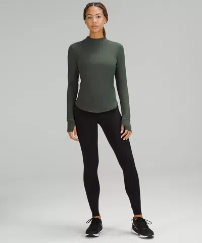 Lululemon Rulu Running Mockneck Long-sleeve Shirt In Green