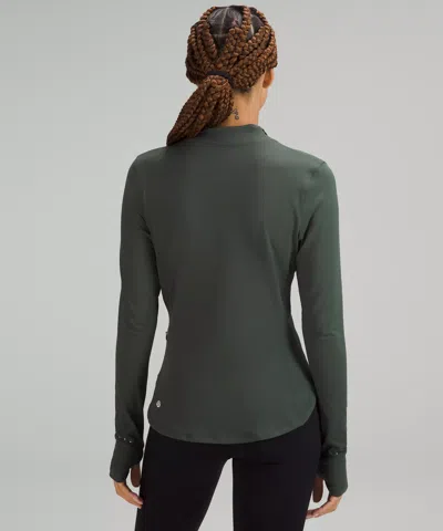 Lululemon Rulu Running Mockneck Long-sleeve Shirt In Green