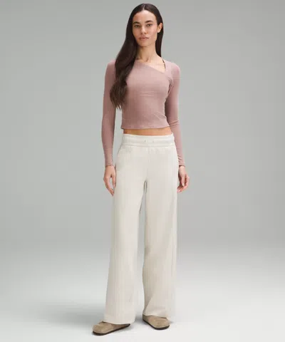 Lululemon Soft Ribbed Asymmetrical Long-sleeve Shirt In Pink