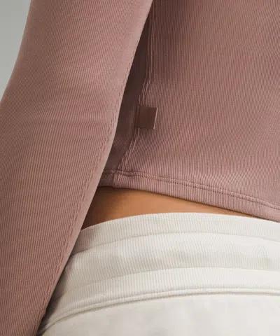 Lululemon Soft Ribbed Asymmetrical Long-sleeve Shirt In Pink