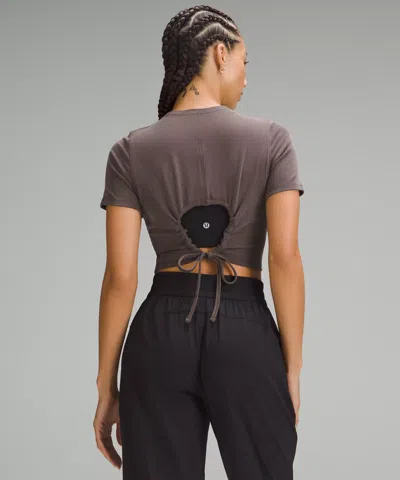 Lululemon Soft Ribbed Keyhole Short-sleeve Shirt In Blue