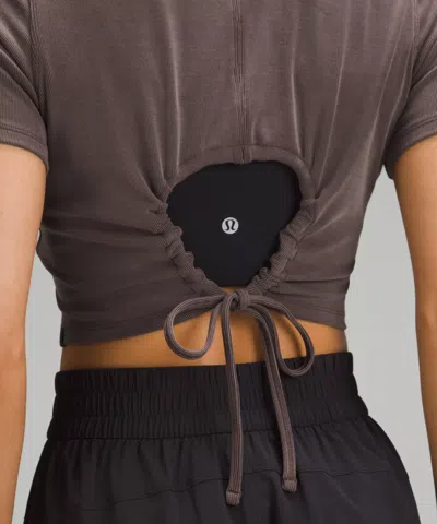 Lululemon Soft Ribbed Keyhole Short-sleeve Shirt In Blue