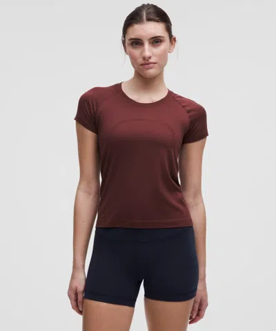 Lululemon Swiftly Tech Short-sleeve Shirt 2.0 In Burgundy