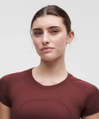 Lululemon Swiftly Tech Short-sleeve Shirt 2.0 In Burgundy