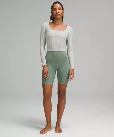 Lululemon Waist-seamed Nulu Long-sleeve Shirt In Green