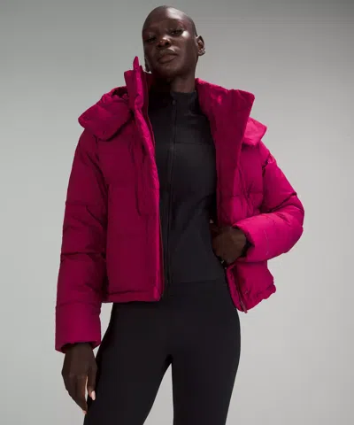 Lululemon Wunder Puff 600-down-fill Cropped Jacket In Pink