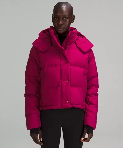 Lululemon Wunder Puff 600-down-fill Cropped Jacket In Pink