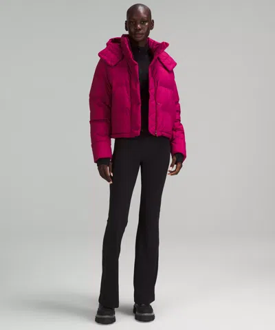 Lululemon Wunder Puff 600-down-fill Cropped Jacket In Pink